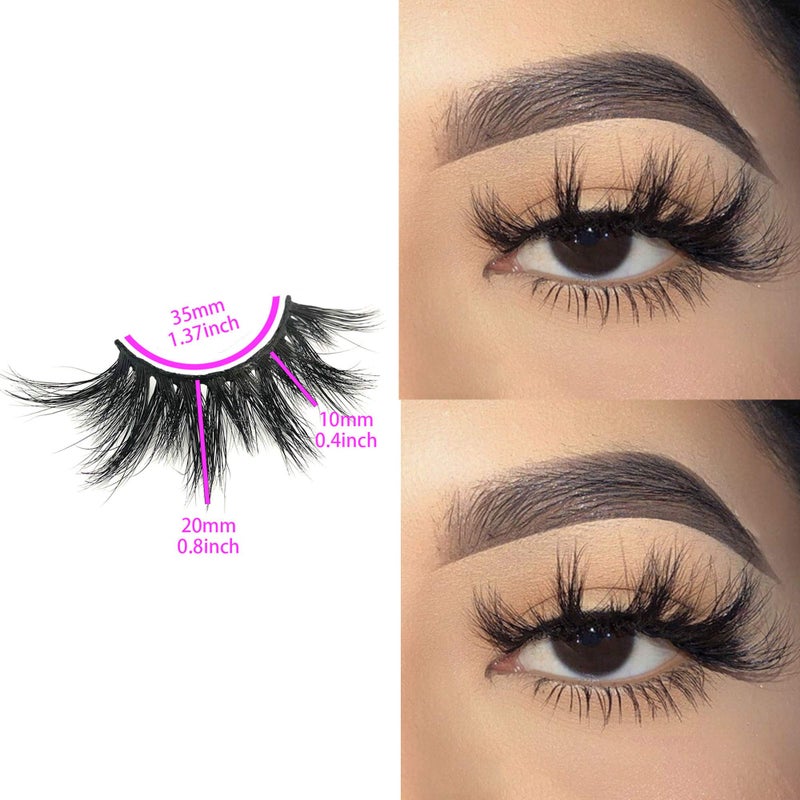 mikiwi Mink lashes Mikiwi 3 Pairs Eyelashes D384-3, Real Mink Eyelashes, Fluffy Mink Lashes, Thick HandMade Full Strip Lashes, Cruelty Free Luxury Makeup Dramatic Lashes, 20mm 3D Mink Lashes - Image 4